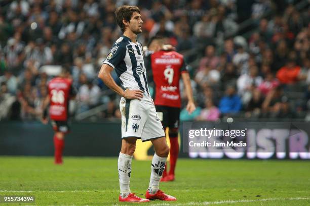 Lucas Albertengo of Monterrey reacts during the quarter finals second leg match between Monterrey and Tijuana as part of the Torneo Clausura 2018...