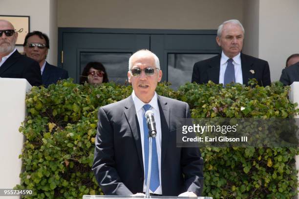 Chairman and CEO of Fox Television Group Gary Newman speaks at the Steven Bocho Building Dedication at Fox Studio Lot on May 5, 2018 in Century City,...