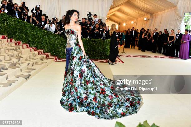 Met Gala Host Amal Clooney attends the Heavenly Bodies: Fashion & The Catholic Imagination Costume Institute Gala at The Metropolitan Museum of Art...