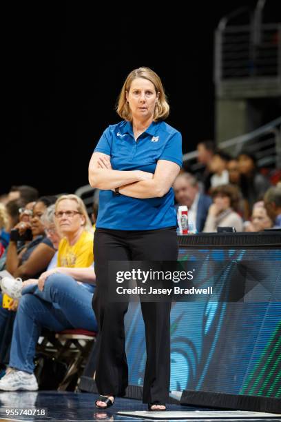 Head Coach Cheryl Reeve of the Minnesota Lynx looks on during the pre season game against the Washington Mystics on May 6, 2018 at the Wells Fargo...