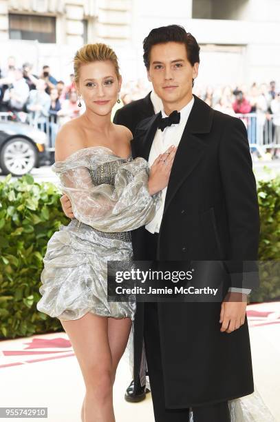 Lili Reinhart and Cole Sprouse attend the Heavenly Bodies: Fashion & The Catholic Imagination Costume Institute Gala at The Metropolitan Museum of...