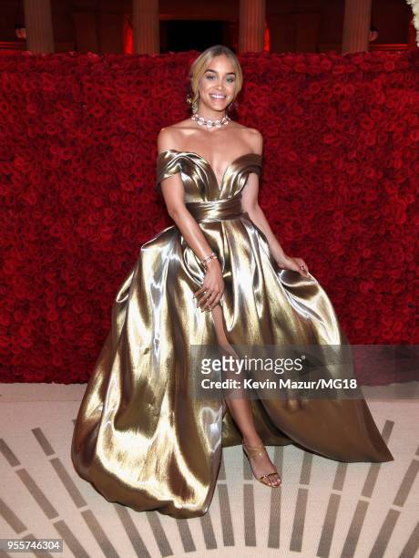 Jasmine Sanders attends the Heavenly Bodies: Fashion & The Catholic Imagination Costume Institute Gala at The Metropolitan Museum of Art on May 7,...