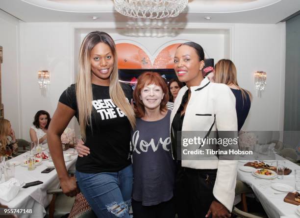 Laverne Cox, Frances Fisher and Aisha Tyler attend an intimate luncheon with Joy Nash, Marti Noxon and Aisha Tyler hosted by AMC in Celebration of...