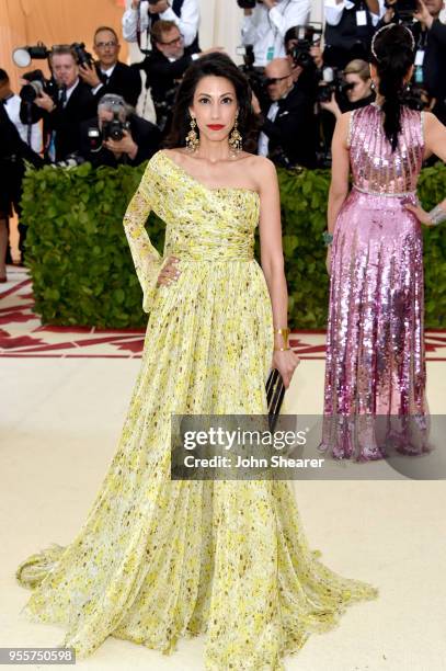 Huma Abedin attends the Heavenly Bodies: Fashion & The Catholic Imagination Costume Institute Gala at The Metropolitan Museum of Art on May 7, 2018...