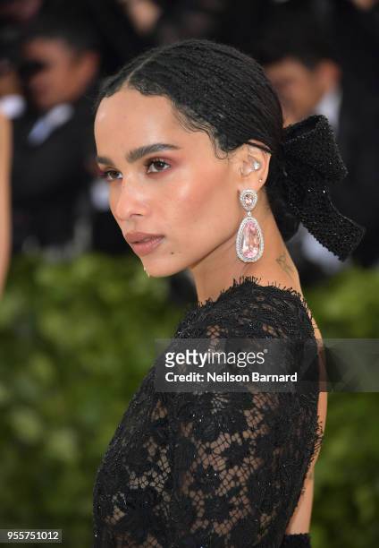Zoe Kravitz attends the Heavenly Bodies: Fashion & The Catholic Imagination Costume Institute Gala at The Metropolitan Museum of Art on May 7, 2018...