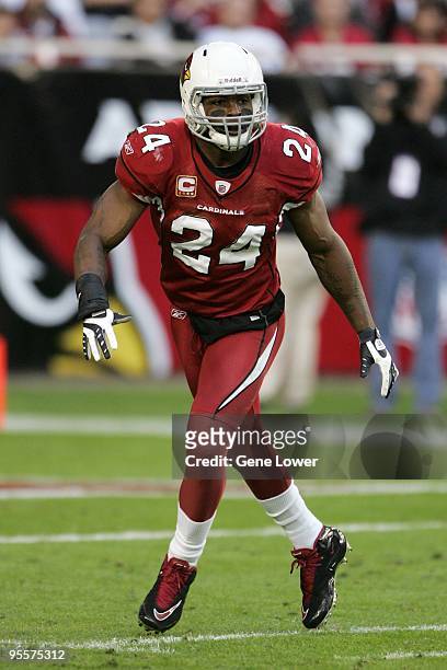 Arizona Cardinals safety Adrian Wilson in pursuit during a game against the St. Louis Rams at University of Phoenix Stadium on December 27, 2009 in...