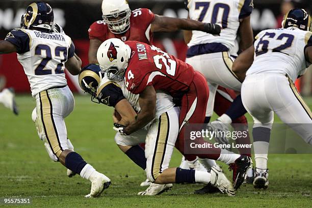 Arizona Cardinals safety Adrian Wilson gets a sack to total 20.5 sacks in his career with 20+ interceptions, joining the 20/20 club during a game...