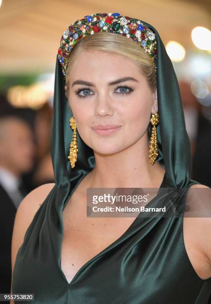 Kate Upton attends the Heavenly Bodies: Fashion & The Catholic Imagination Costume Institute Gala at The Metropolitan Museum of Art on May 7, 2018 in...