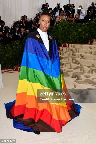 Lena Waithe attends the Heavenly Bodies: Fashion & The Catholic Imagination Costume Institute Gala at The Metropolitan Museum of Art on May 7, 2018...