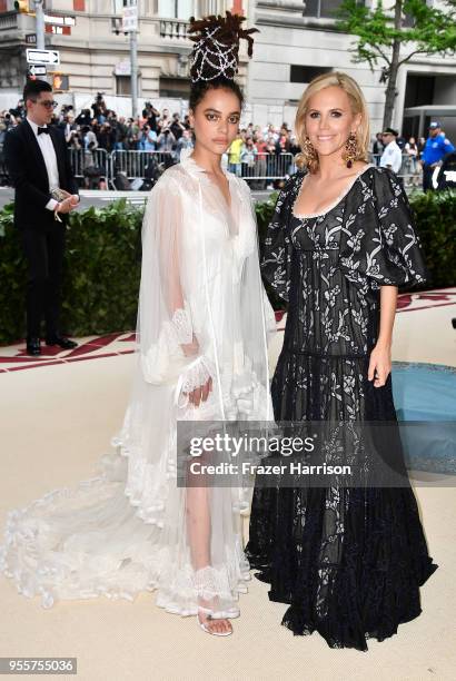 Sasha Lane and Tory Burch attend the Heavenly Bodies: Fashion & The Catholic Imagination Costume Institute Gala at The Metropolitan Museum of Art on...