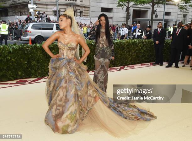 Ariana Grande and Vera Wang attend the Heavenly Bodies: Fashion & The Catholic Imagination Costume Institute Gala at The Metropolitan Museum of Art...