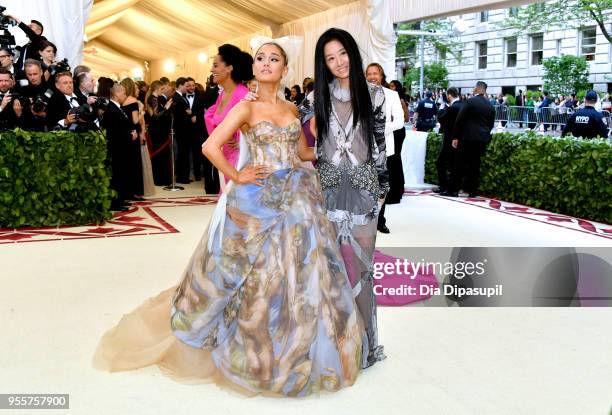 Ariana Grande and Vera Wang attend the Heavenly Bodies: Fashion & The Catholic Imagination Costume Institute Gala at The Metropolitan Museum of Art...