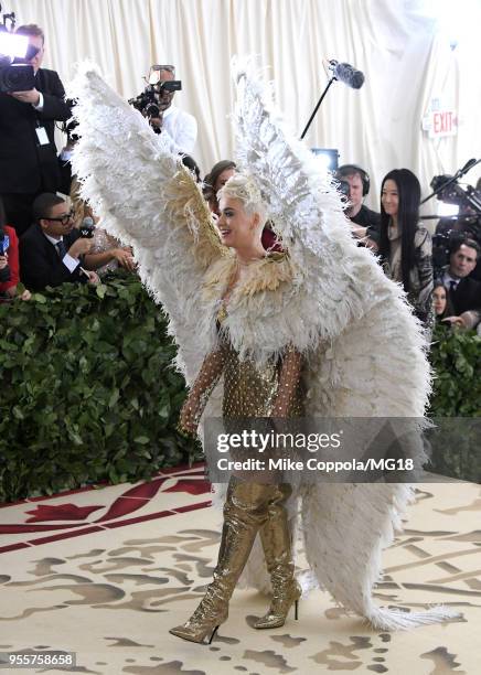 Katy Perry attends the Heavenly Bodies: Fashion & The Catholic Imagination Costume Institute Gala at The Metropolitan Museum of Art on May 7, 2018 in...