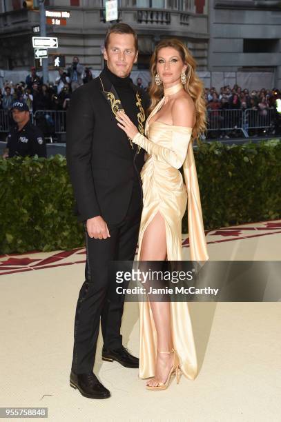 Tom Brady and Gisele Bundchen attends the Heavenly Bodies: Fashion & The Catholic Imagination Costume Institute Gala at The Metropolitan Museum of...