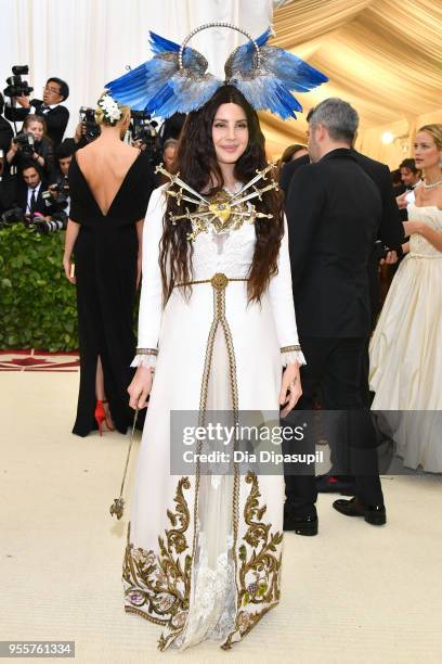 Lana Del Rey attends the Heavenly Bodies: Fashion & The Catholic Imagination Costume Institute Gala at The Metropolitan Museum of Art on May 7, 2018...