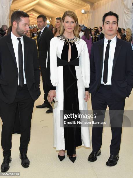 Jack McCollough, Laura Dern and Lazaro Hernandez attend the Heavenly Bodies: Fashion & The Catholic Imagination Costume Institute Gala at The...