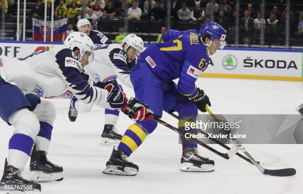 Rickard Rakell of Sweden in action during the 2018 IIHF Ice Hockey World Championship Group A between Sweden and France at Royal Arena on May 7, 2018...