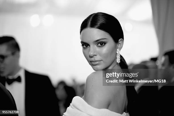 Editor's Note: Image Has Been Converted to Black and White] Kendall Jenner attends the Heavenly Bodies: Fashion & The Catholic Imagination Costume...