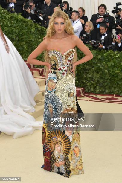 Stella Maxwell attends the Heavenly Bodies: Fashion & The Catholic Imagination Costume Institute Gala at The Metropolitan Museum of Art on May 7,...