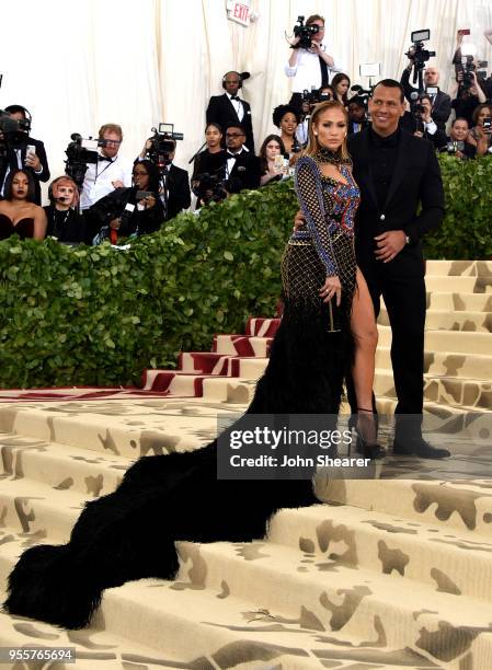 Jennifer Lopez and Alex Rodriguez attend the Heavenly Bodies: Fashion & The Catholic Imagination Costume Institute Gala at The Metropolitan Museum of...
