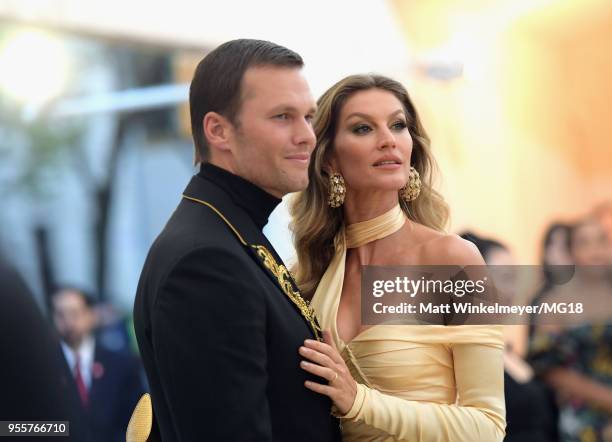 Tom Brady and Gisele Bundchen attends the Heavenly Bodies: Fashion & The Catholic Imagination Costume Institute Gala at The Metropolitan Museum of...