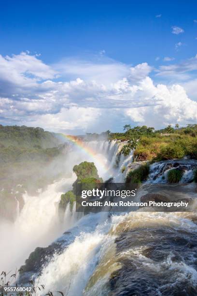 the iguazu falls on the border of argentina and brazil - iguacu nationalpark stock-fotos und bilder