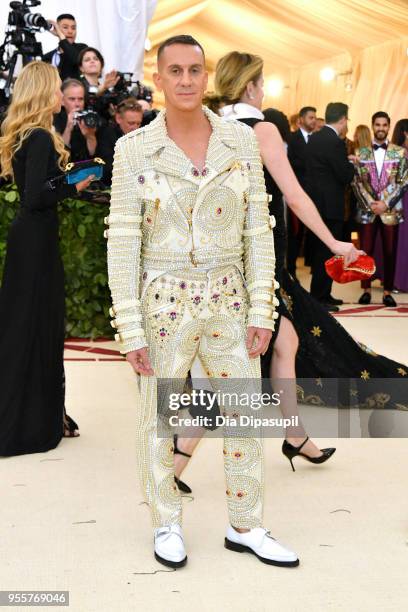Jeremy Scott attends the Heavenly Bodies: Fashion & The Catholic Imagination Costume Institute Gala at The Metropolitan Museum of Art on May 7, 2018...