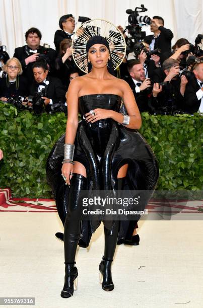 Solange attends the Heavenly Bodies: Fashion & The Catholic Imagination Costume Institute Gala at The Metropolitan Museum of Art on May 7, 2018 in...