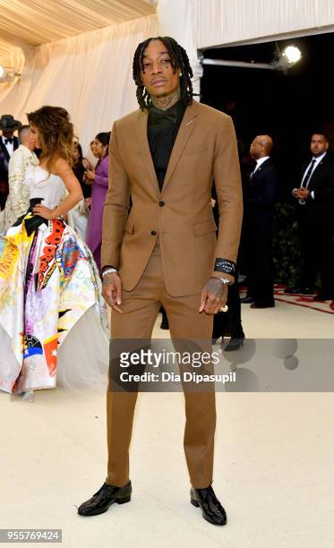 Wiz Khalifa attends the Heavenly Bodies: Fashion & The Catholic Imagination Costume Institute Gala at The Metropolitan Museum of Art on May 7, 2018...