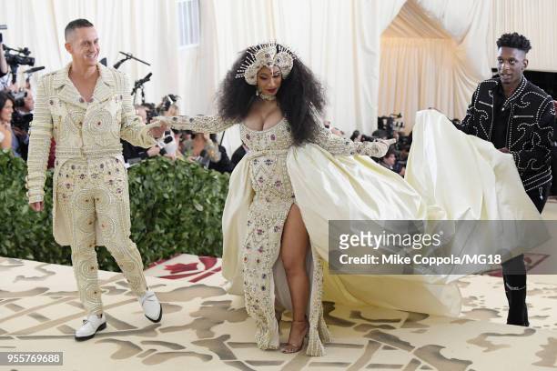 Designer Jeremy Scott and Cardi B attend the Heavenly Bodies: Fashion & The Catholic Imagination Costume Institute Gala at The Metropolitan Museum of...