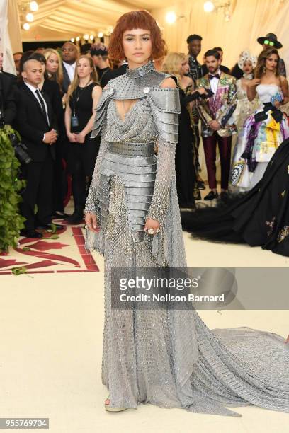 Zendaya attends the Heavenly Bodies: Fashion & The Catholic Imagination Costume Institute Gala at The Metropolitan Museum of Art on May 7, 2018 in...