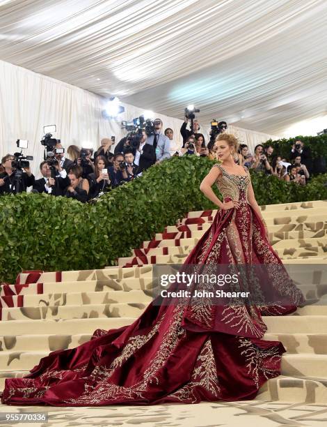 Blake Lively attends the Heavenly Bodies: Fashion & The Catholic Imagination Costume Institute Gala at The Metropolitan Museum of Art on May 7, 2018...