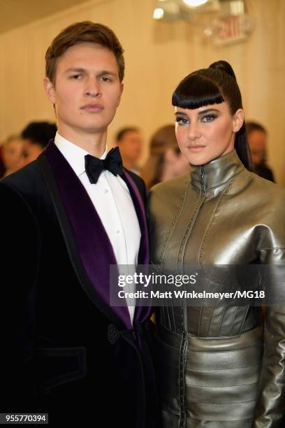 Ansel Elgort and Shailene Woodley attend the Heavenly Bodies: Fashion & The Catholic Imagination Costume Institute Gala at The Metropolitan Museum of...