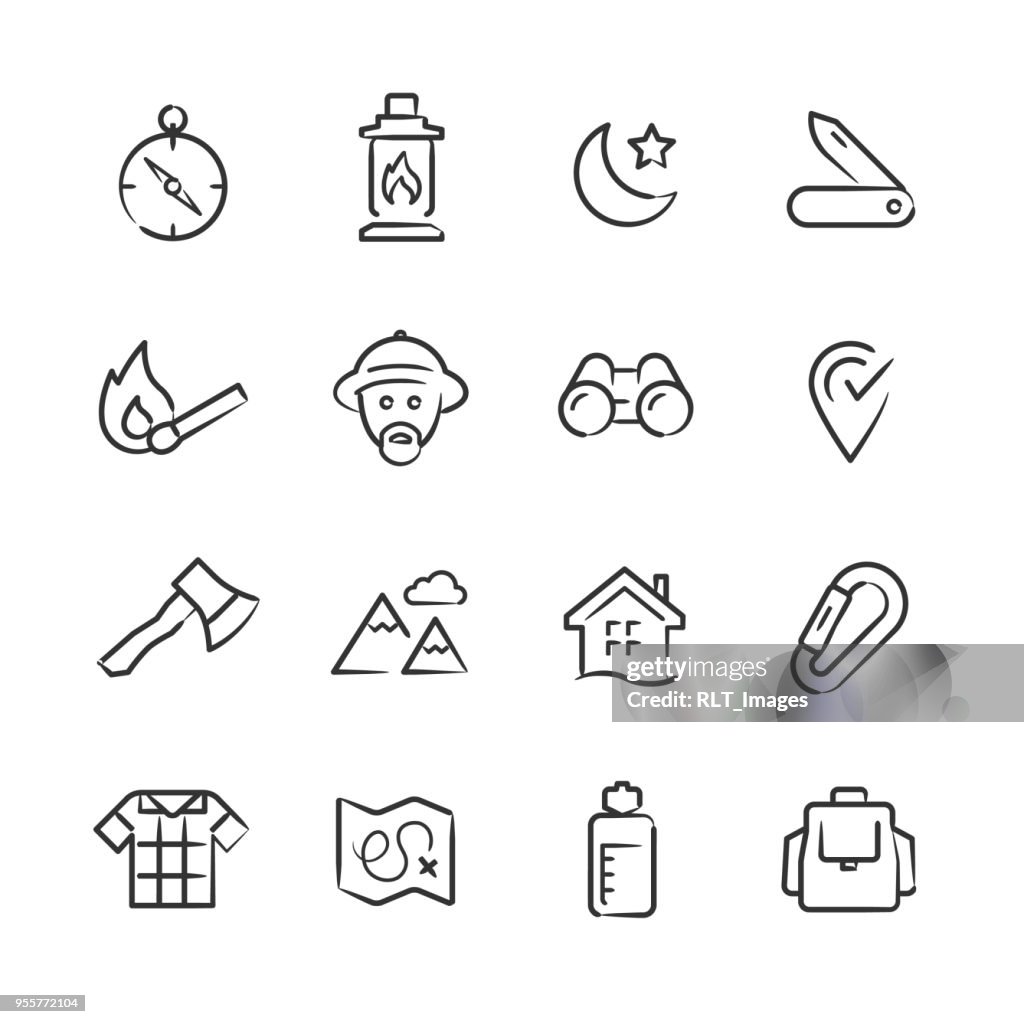 Wilderness & Exploration Icons — Sketchy Series