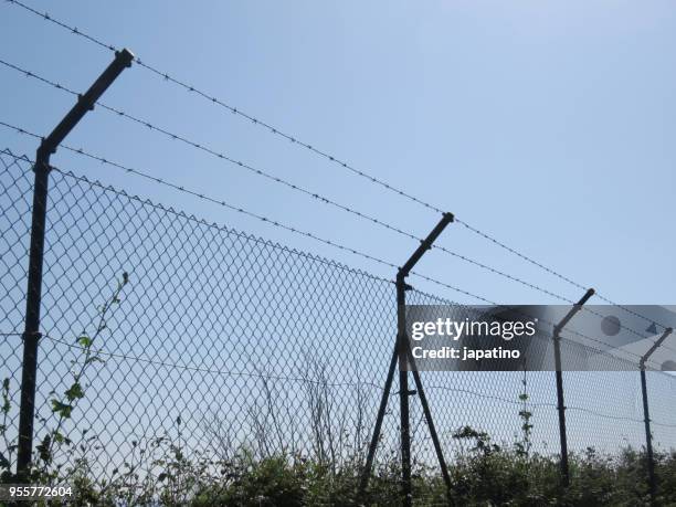 border fence wall against illegal immigration - 通関士 ストックフォトと画像