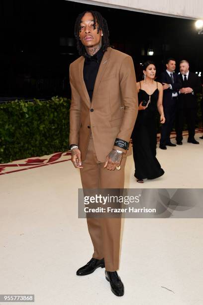 Wiz Khalifa attends the Heavenly Bodies: Fashion & The Catholic Imagination Costume Institute Gala at The Metropolitan Museum of Art on May 7, 2018...