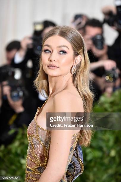 Gigi Hadid attends the Heavenly Bodies: Fashion & The Catholic Imagination Costume Institute Gala at The Metropolitan Museum of Art on May 7, 2018 in...