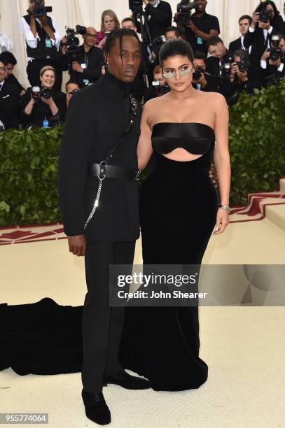 Travis Scott and Kylie Jenner attend the Heavenly Bodies: Fashion & The Catholic Imagination Costume Institute Gala at The Metropolitan Museum of Art...