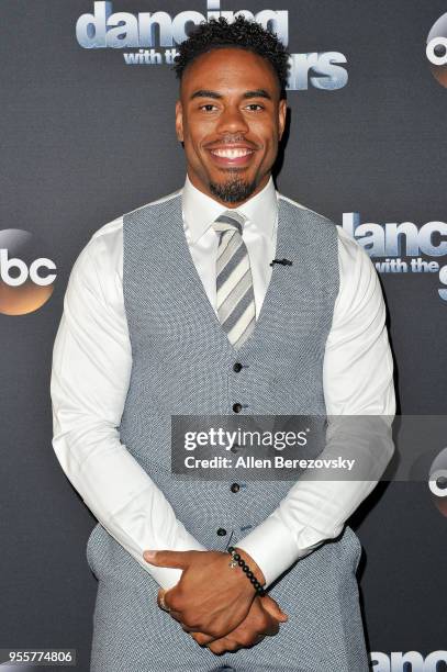 Rashad Jennings arrives at ABC's "Dancing With The Stars: Athletes" Season 26 show on May 7, 2018 in Los Angeles, California.