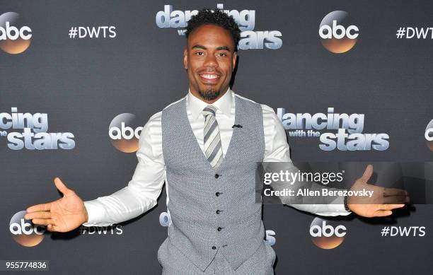 Rashad Jennings arrives at ABC's "Dancing With The Stars: Athletes" Season 26 show on May 7, 2018 in Los Angeles, California.