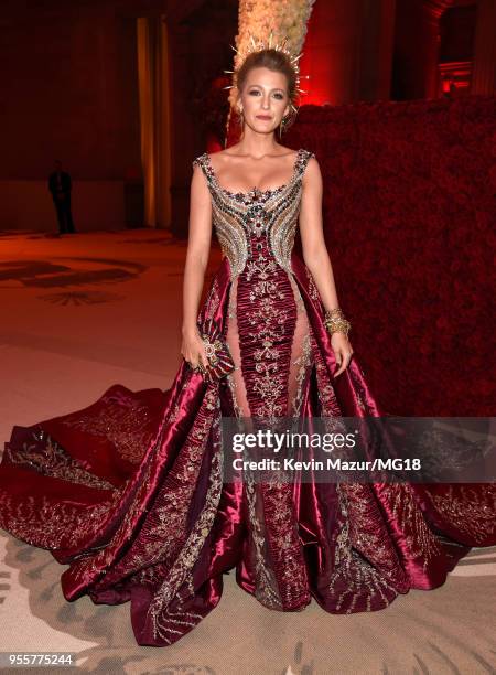Blake Lively attends the Heavenly Bodies: Fashion & The Catholic Imagination Costume Institute Gala at The Metropolitan Museum of Art on May 7, 2018...