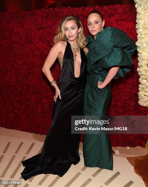 Miley Cyrus and Stella McCartney attend the Heavenly Bodies: Fashion & The Catholic Imagination Costume Institute Gala at The Metropolitan Museum of...