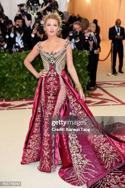 Blake Lively attends Heavenly Bodies: Fashion & The Catholic Imagination Costume Institute Gala at the Metropolitan Museum of Art on May 7, 2018 in...