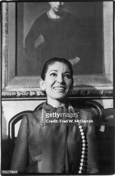 Portrait of Greek American opera singer Maria Callas , February 7, 1974.