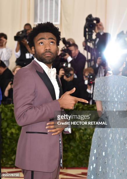 Donald Glover arrives for the 2018 Met Gala on May 7 at the Metropolitan Museum of Art in New York. - The Gala raises money for the Metropolitan...