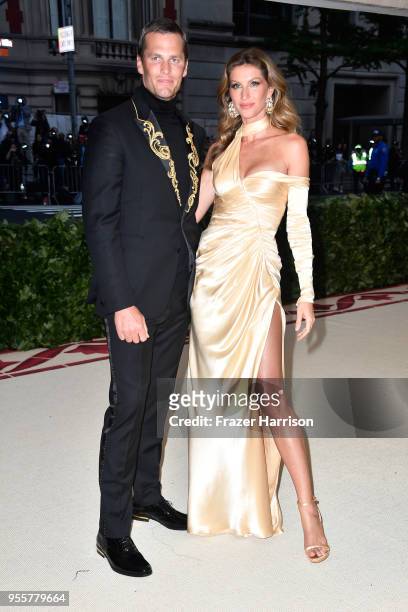 Tom Brady and Gisele Bundchen attend the Heavenly Bodies: Fashion & The Catholic Imagination Costume Institute Gala at The Metropolitan Museum of Art...