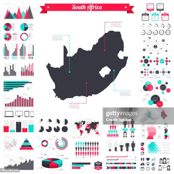 Sa Map Graphics South Africa Map With Infographic Elements Big Creative Graphic Set ...