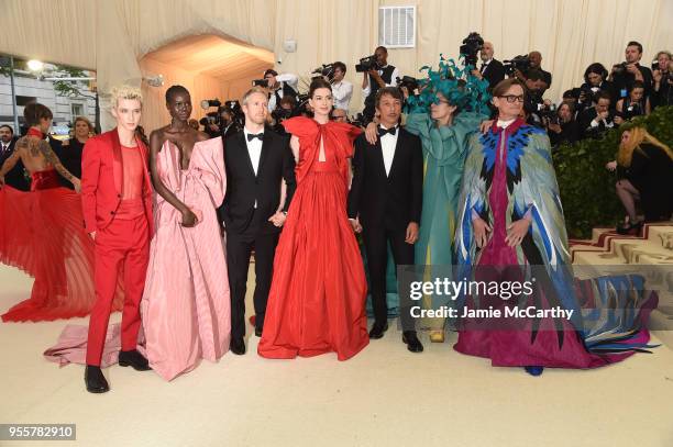 Troye Sivan, Adut Akech, Adam Shulman, Anne Hathaway, Pierpaolo Piccioli, Frances McDormand and Hamish Bowles attend the Heavenly Bodies: Fashion &...