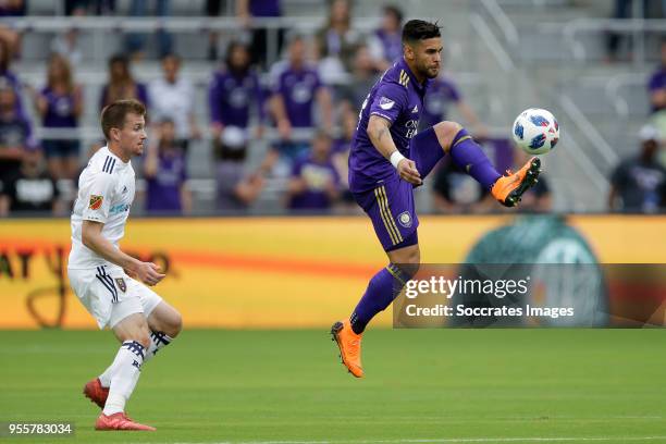 Dom Dwyer of Orlando City during the match between Orlando City v Real Salt Lake on May 6, 2018
