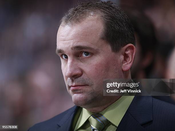 Head coach Todd Richards of the Minnesota Wild looks on from the bench during their game against the Vancouver Canucks at General Motors Place on...